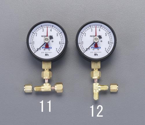 0～7MPa 置針式圧力計(アダプター付/タテ型)