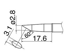 φ2.8mm 交換用コテ先 (EA304AL用)