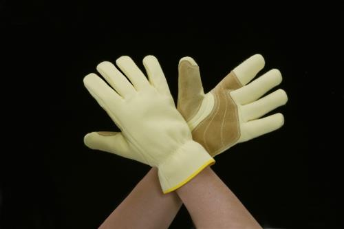 [フリー/250mm]手袋(耐切創/ケブラー･革補強)