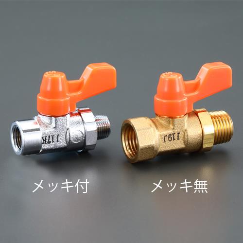 Rc1/4"xR 1/4" ミニボールバルブ(メッキ無)