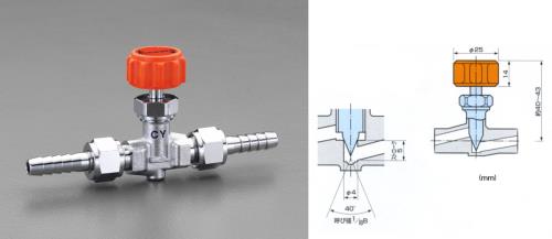 φ10.5mmxφ10.5mm ニードルバルブ(ステム型)