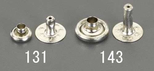 6mm/  6-9mm カシメピン(スチールニッケルメッキ/100組)