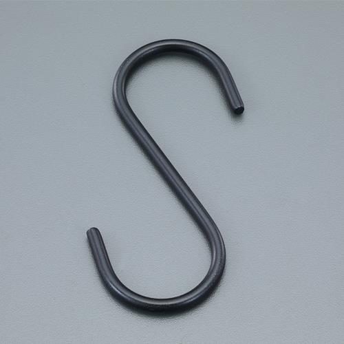 50x3.2mm Ｓフック(マットブラック焼付塗装/2個)