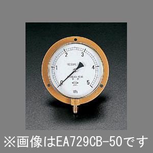 フレアー1/4"/100/128mm/0-2.0MPa ツバ付圧力計