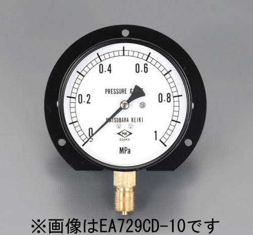 G 3/8"/100/128mm/0-1.5MPa ツバ付圧力計