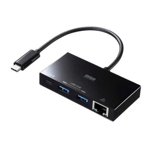 [2ポート+LAN+USB PD] ＵＳＢ3.0ハブ(Type-C)