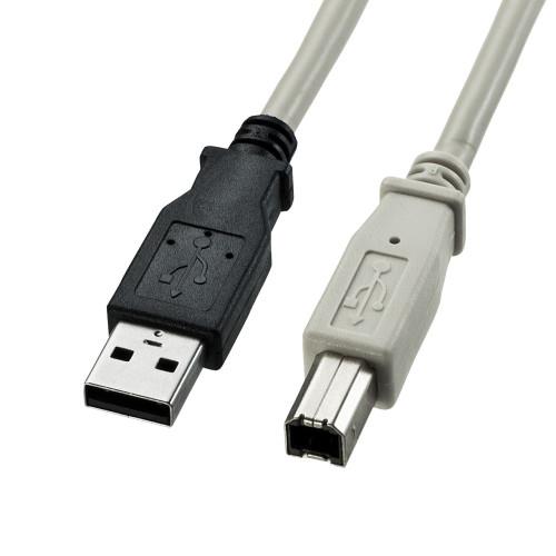 1.5m USBケーブル(A-B/2.0対応/黒･グレー)