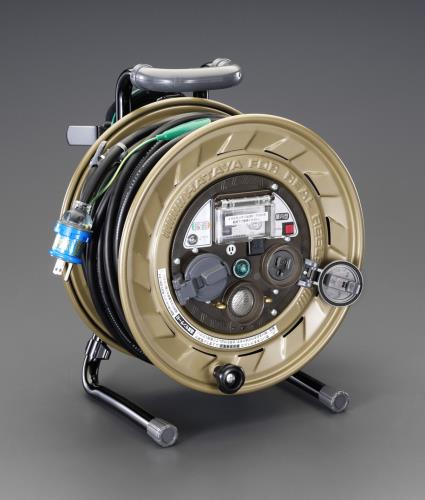 AC125V/15A/30m メタルセンサーリール(漏電遮断器付)