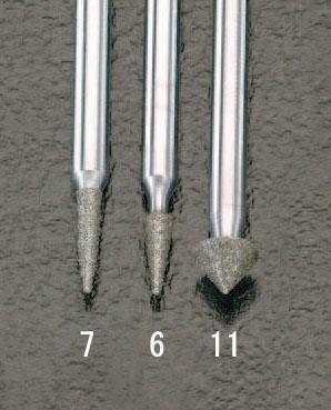 2.5x6.9x44.5mm ダイヤモンドバー(3mm軸)