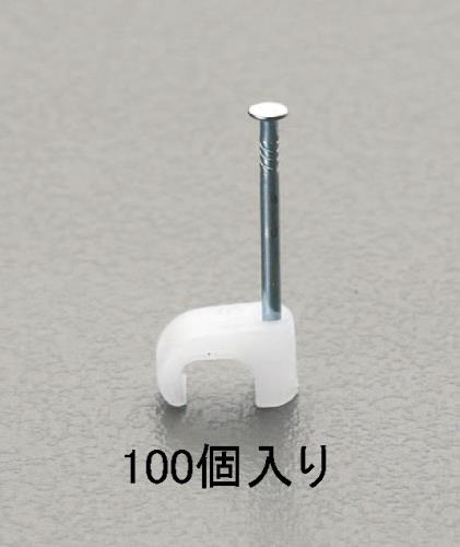 5x8 mm 平型ケーブルクリップ(白/100個)