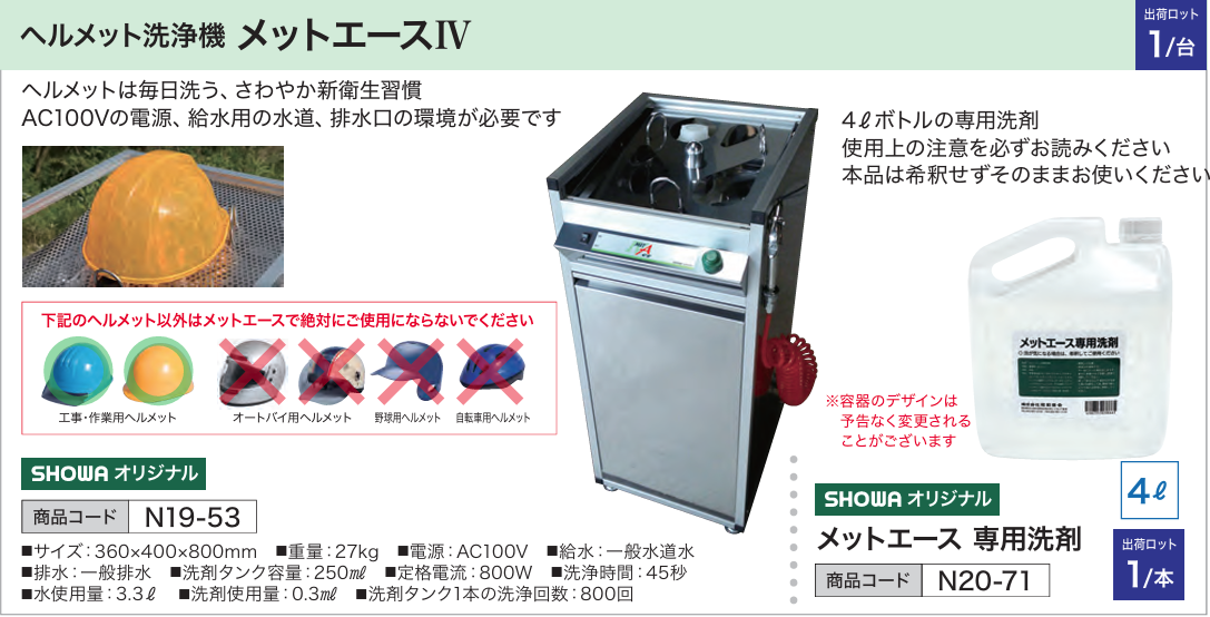 ヘルメット洗浄機 メットエースⅣ